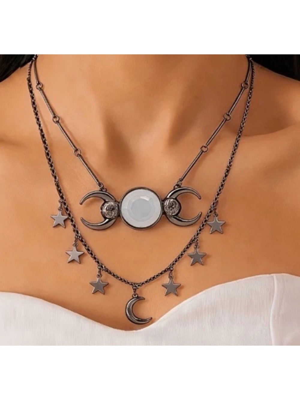 Goth Steampunk Whimsigoth  Celestial Necklace Halloween Costume Set Of 2 New